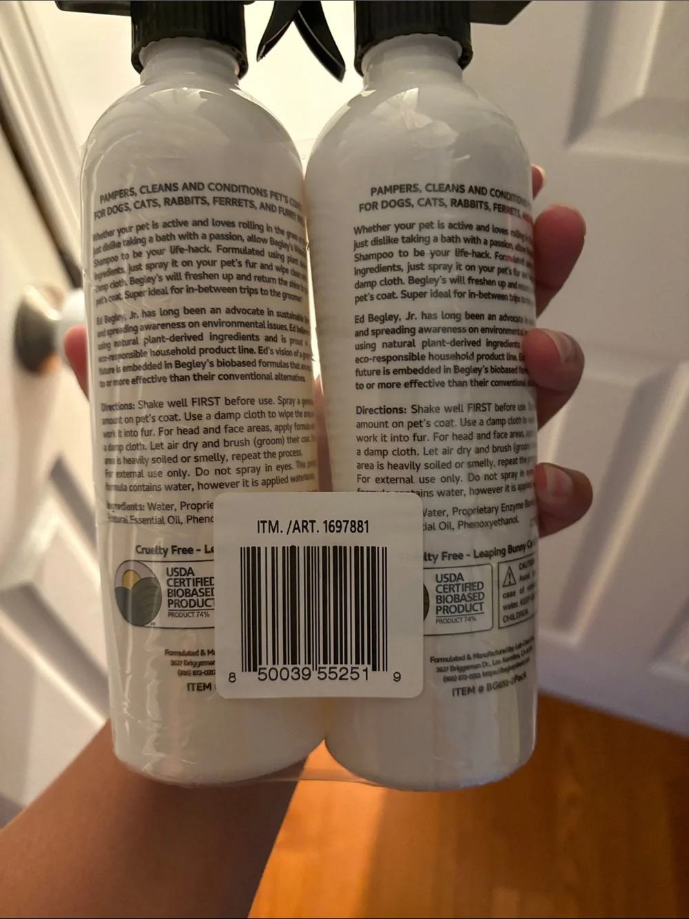 Lavender Waterless Pet Shampoo - White Bottle